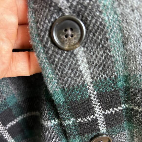 Banana Republic sweater jacket men’s medium plaid bomber Italian modern swacket - Picture 8 of 11